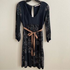 Jucca Dress Made in Italy IT42 US6 Navy Print 3/4 Sleeves Soft Party Cocktail